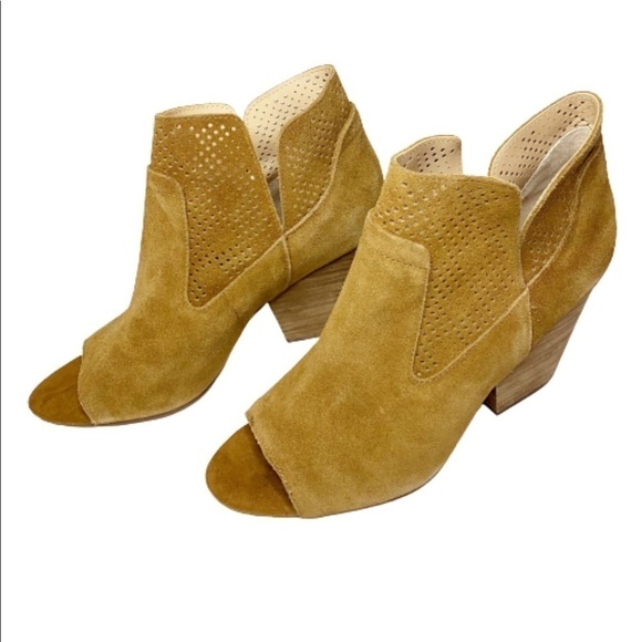 Steven by Steve Madden Ready Peep Toe Perforated Bootie Chestnut Oiled Cow Suede - Picture 12 of 12